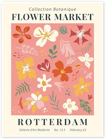 Flower Market Rotterdam Poster von TAlex 13 x 18 cm Rosé Wandbilder Wanddeko