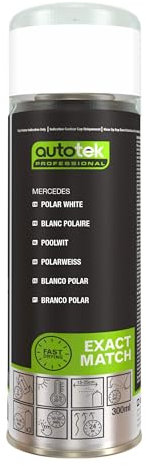 AutoTek Professional Exact Match Car Spray Paint, Mercedes Polar White Aerosol Spray 300 ml