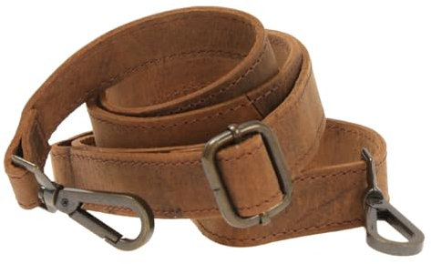 LECONI Trageriemen Schulterriemen längenverstellbarer Trage-Gurt für Damentaschen und Herrentaschen Leder 150cm 2,5x150cm braun-vintage LEC-R7-vin