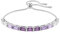 Swarovski Bracciale Tennis Matrix, Taglio baguette, Viola, Placcato rodio