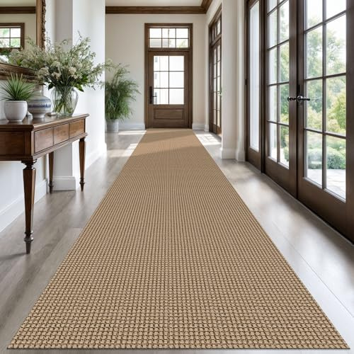KOZYFLY Boho-Läufer für Flure, 0,9 x 6 m, waschbar, langer Flur-Teppich, gummierte Rückseite, Küchenteppich, rutschfest, gewebte Baumwolle, Eingangsläufer, Teppichläufer für den Innenbereich, Flur