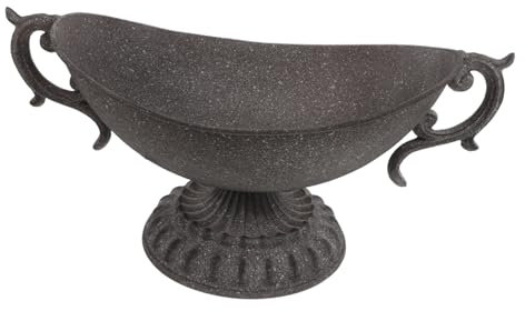 LIFKICH Vintage Iron Flower Pot Urn Planter Dual Handles for Rustic Home Decoration Plant Pot Garden Centerpiece for Weddings and Parties