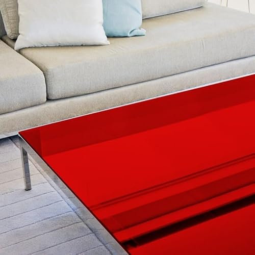 DIMEXACT - Film de Protection pour Table en Verre Rouge Transparent - 152 cm x 2.5 m - en Rouleau