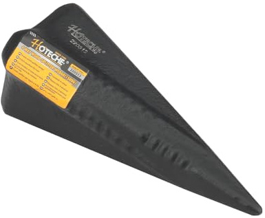 Hoteche Spaltkeil 1500g | 45er Stahl geschmiedet | Schwarz sandgestrahlt | Für Holzspaltung & Feuerholz