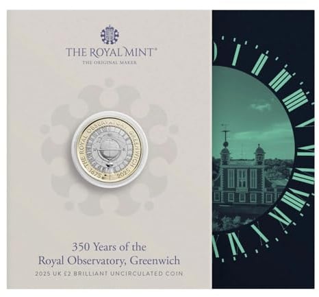 CrawleyCoins 2025 Royal Observatory Greenwich £2 UK Brilliant Uncirculated Coin in Mint Pack