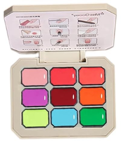 Cream Gel Nail Polish Palette 9 Colors Lasting Safe Colorful Gel Polish Palette for Women and Girls