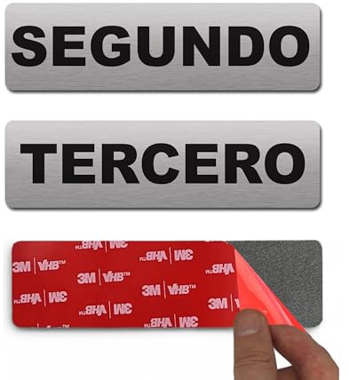 2 Unidades Números Piso - Planta | Señal Adhesiva | Acabado AAA+ - 18 x 5 cm - Grosor 0.8mm (SEGUNDO+TERCERO)