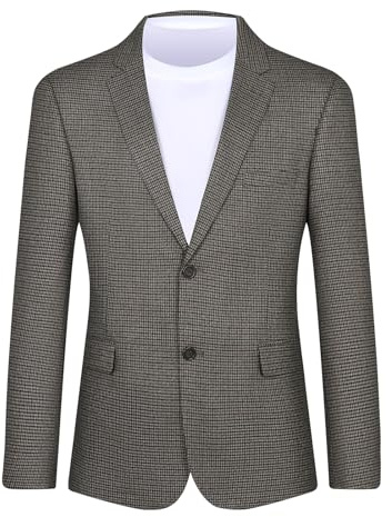 Amy ZHU Mens Classic Elastic Sports Jacket | Houndstooth pattern with delicate elasticity and soft feel