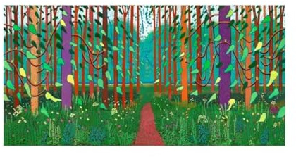TONGYINLI David Hockney, Poster „The Arrival of Spring“, Landschaftskunst, Drucke, Green Tide, Leinwandgemälde, Wandkunst, Bilder, Heimdekoration, 20 x 40 cm, rahmenlos
