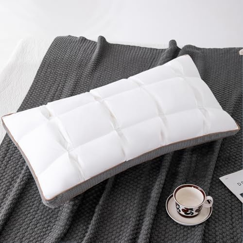 YOUR MOON Kopfkissen 40x80 cm – Weiches & Stützendes Hotelkissen für Seitenschläfer & Rückenschläfer – 3D Stepp-Design Kissen, Atmungsaktives Baumwollkissen, Oeko-TEX Zertifiziert, Weiß