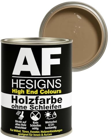 Alex Flittner Designs Peinture pour meubles sans ponçage en gris beige RAL1019 mat satiné 750 ml - Vernis pour meubles en bois et métal - Intérieur/extérieur