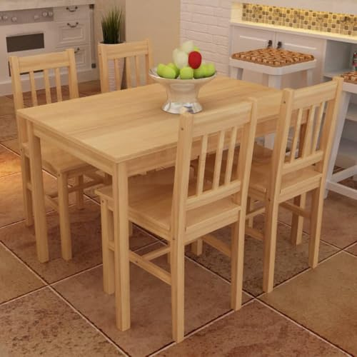 Emmtore Essgruppe Holztisch Esstisch Esszimmer Esstischset Tischset 4 Stühle Kiefernholz