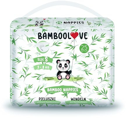 BAMBOOLOVE - 4x 25pcs S - Couches taille jetables en bambou - Couche hypoallergéniques et écologiques - Sans irritations ni érythèmes fessiers - Douces et confortables - Sans produits chimiques