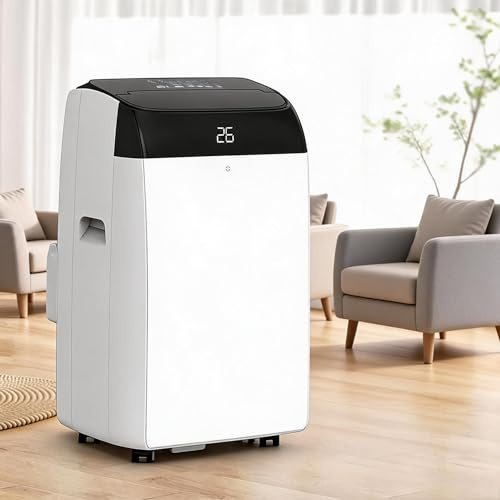 Garvee Portable Air Conditioner 10000 BTU – 4-in-1 Cooling, Dehumidifier, Quiet 52dB Fan, Energy Class A – Remote, 24H Timer, Self-Evaporation, Washable Filter, Window Kit – Up to 500 Sq Ft – Dark Top