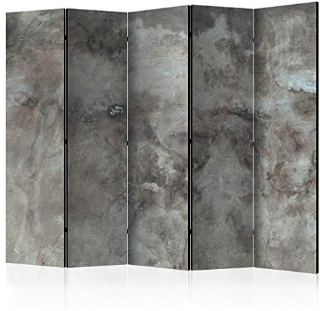 decomonkey Paravent Raumteiler Innen Beton Textur 225x172 cm 5 Teilig Beidseitig Room Divider Wall Raumteiler Stehend Trennwand Sichtschutz Spanische Wand Sichtschutzwand Wohnzimmer Holz Mauer