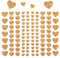 Oblique Unique® 106 Herz Aufkleber mit Glitzer Effekt in Champagner Herzen Sticker für Scrapbooking Deko Basteln
