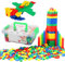 Bauklötze Kinderspiel 280 Stück Steckbausteine für Kinder ab 3 Jahre Steckspiel Junge Spielzeug Mädchen Bausteine Kunststoff Konstruktionsspielzeug DIY Kinderspielzeug für Geburtstag Weihnachten