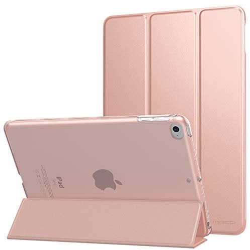 MoKo Schützhülle Kompatibel mit iPad mini 5. Generation 7.9 2019/iPad Mini 4 2015 - Auto Schlaf/Aufwach Intelligente Hülle mit Translucent Rückseite Standfunktion Cover - Rose Gold