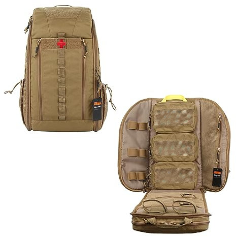 EXCELLENT ELITE SPANKER Medizinischer Rucksack Tactical Knapsack Outdoor Rucksack Camping Survival Erste Hilfe Rucksack(Braun)