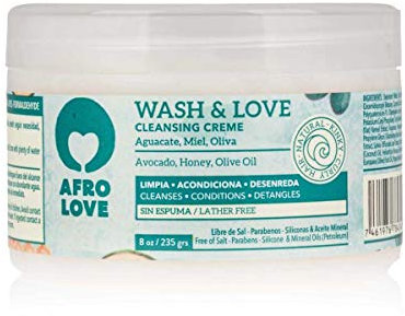 Afro Love Wash & Love Cleansing Crème 235g – Co wash Conditioner ohne Silikone, Parabene und Mineralöle, schaumfrei