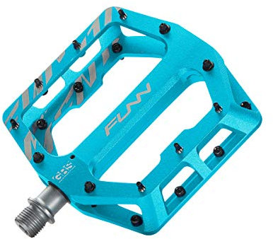 Funn Funndamental Flachpedale - Breite Plattformpedale für BMX/MTB, Einstellbarer Grip für außergewöhnliche Stabilität, 9/16 Zoll CrMo-Achse (Türkis)