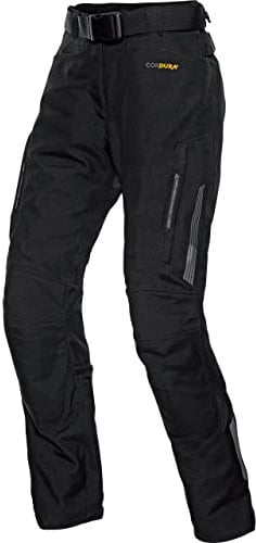 FLM Damen Touren Textilhose 3.0 Motorradhose mit Protektoren Wasserdicht und Atmungsaktiv, Thermohose Herausnehmbar schwarz L (Kurz)