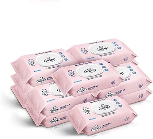 FISSAN Salviettine Delicate - Per Neonati e Bambini - Dermatologicamente Testate - 96% Ingredienti di Origine Naturale - con le Proprietà lenitive dello Zinco - Senza Alcol - 12 Confezioni - 780 Pezzi