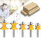 MAYLNE 1/4 Router Bits Set Woodworking Cutter 5PCS, Half Round Bearing Bullnose Milling Cutter Tools, Carbide Tipped Round Edge Cutting(Y-BY8)