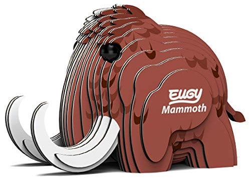 EUGY 650031 Mammut, 3D Tier-Puzzle für Kinder und Erwachsene zum Zusammenbauen, DIY Tierfigur, Bastelset ab 6 Jahren
