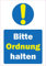 Indigos UG Aufkleber Bitte Ordnung halten! - 297mm x 210mm - Hotel, Firma, Schutz, Kita, Arzt, Praxis - Sicherheit - Warnung