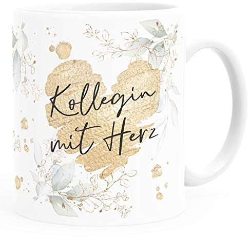 SpecialMe® Kaffee-Tasse [Wunschtext] mit Herz - soziale Berufe, Familie, Freunde kleines Dankeschön Geschenk Danke sagen Weiss Keramik-Tasse
