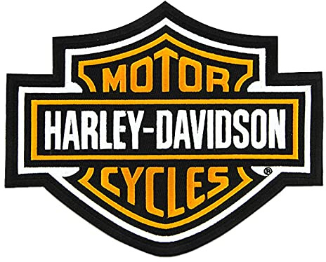 Harley-Davidson 9.25 inch Embroidered Orange Bar & Shield Logo Emblem Patch