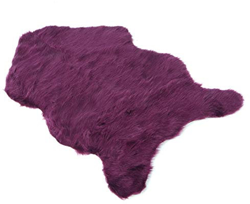 Shanrya Area Rug, ungiftiger Bodenteppich Teppich aus Schaffell-Imitat für Yoga Violett