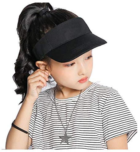 Kids Visor Sun Hat Adjustable Athletic Sports Hat 6 to 12 Years Old, Black, 2-6 Years