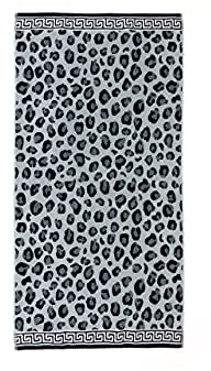 BIANCHERIAWEB Telo Mare 90x165 cm Jacquard Disegno Cleopatra Grigio Spugna Asciugamano Spiaggia o Piscina