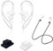 1 Pares de Auriculares inalámbricos de Silicona Suave con Ganchos anticaídas para Evitar Que los Auriculares se caigan y 2 organizadores de Auriculares y 1 Juego de Cables antipérdida