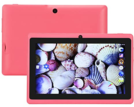 ciciglow 7 Inch Kids Tablet, for Android 7.0 HD Display LCD Tablet 1GB RAM 8GB ROM Storage, 2.4G 5G Dual Band, Front 30W Rear 200W, Bluetooth Learning Tablet(Pink)