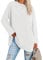 Famulily Womens Casual Long Sleeve Loose Tee Tops Ladies Round Neck Comfy T Shirt Baseball Tops White XL