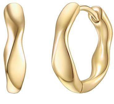Glanzstücke München Damen Ohrringe 925/- Sterling Silber gelbgold | gelbvergoldet 14 Karat, Creolen