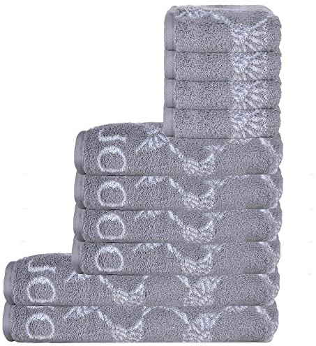 Joop! Handtuch Set, 10-TLG - Cornflower, 2X Duschtuch, 4X Handtuch, 4X Gästetuch Grau Set