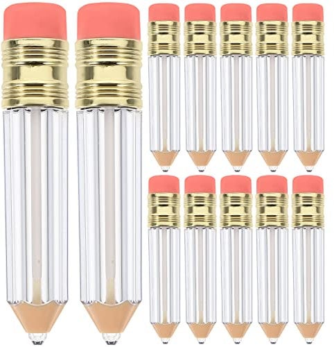 FRCOLOR 12pcs Clear Lip Gloss Tubes Clear Container Bulk Lip Gloss Lip Balm Bottles Lipstick Tube Pencil Shaped Lip Gloss Tubes Cosmetic Container Refillable Tubes Sample Packing Tubes