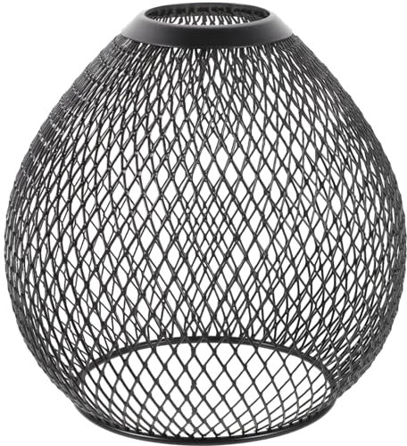 Uonlytech Vintage Lampshades Pendant Light Shade Black Wire Lampshade Iron Wire Mesh Lamp Shade Water Drip Shaped Hollow Out Chandelier Lampshade Basket Hanging Light Fixture Lamp Cage for House