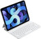 HOU Étui Clavier Compatible avec iPad Air 6/5/4/Pro 11 & Air 11 Pouces (M3/M2, 2025/2024) - Clavier AZERTY - Étui Ergonomique en Similicuir, Blanc
