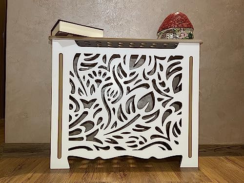 Tapa de radiador y calefacción, cubierta de CA, decoración moderna (100 cm ancho x 85 cm tall x 18 cm profundo, negro)