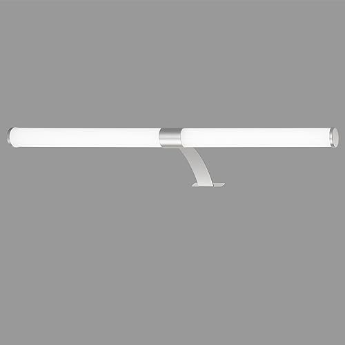 BRILONER - LED Spiegelleuchte Bad, Spiegellampe 2 in 1 Montage, Schranklampe, Wandlampe, IP44, neutralweiße Lichtfarbe, 9W, Chrom-Matt, 60 cm