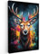 MuchoWow© Wandbilder Groß 80x120 cm XXL Schlafzimmer Home Deko Wohnung Bild Wohnzimmer Fotoleinwand Wand Bilder Leinwand Wall Decor Banksy - Street Pop Art - Hirsche - Graffiti - Tiere - Farben