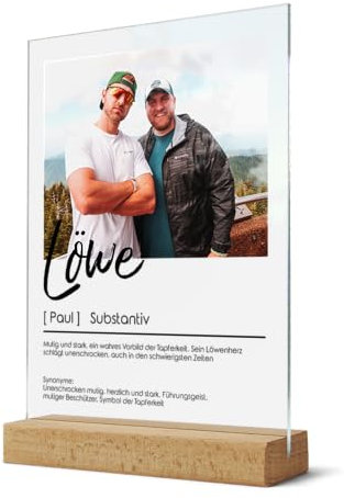 CHRISCK design Acrylglasbild Definition mit individuellem Foto - Persönliches Geschenk für Freund oder Bruder zu Weihnachten - Foto Bild Männer - Acryl Glasfoto personalisiert - Wandbild Fotogeschenk