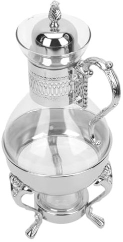 Homoyoyo Cafetera Calentada Tetera Vintage Cafetera De Restaurante Máquina De Turco Cafetera De Hotel Jarra Cafetera Europea Tetera Calentador De Taza Más Empinado Vidrio Té De La