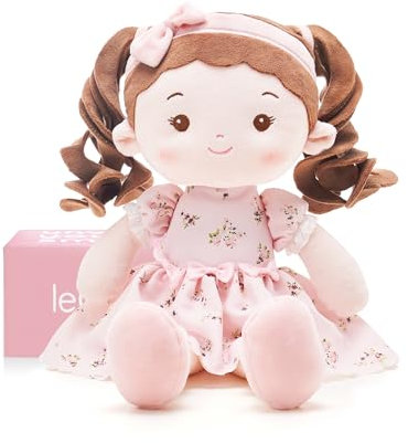 LeyaDoll Weiche Stoffpuppe (40cm),Geburtstags- & Taufgeschenk für Mädchen - Liebevolles Baby Spielzeug 0-3 Jahre - Mein erster Schutzengel - Princess Breeze