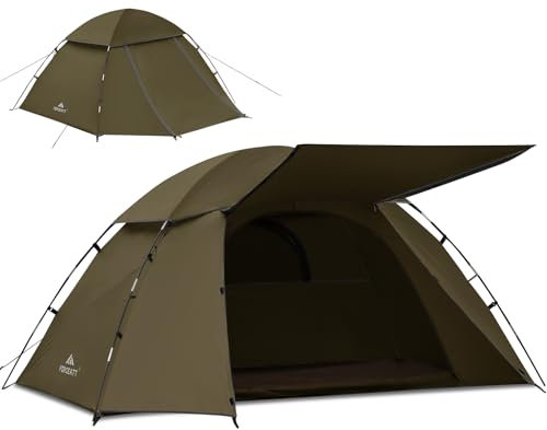 Forceatt Zelt 1-2 Personen Ultraleichte Wasserdicht PU3000mm Camping Zelt Kleine Packungsgröße Zelt für Outdoor Camping (Armeegrün)